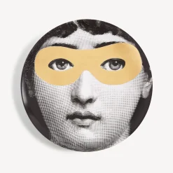 Fornasetti Occhi^Piatto Da Muro Tema E Variazioni N.22 Bianco/Nero/Oro