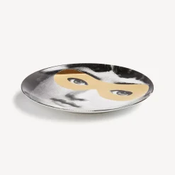 Fornasetti Occhi^Piatto Da Muro Tema E Variazioni N.22 Bianco/Nero/Oro