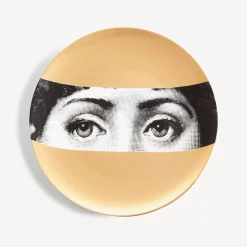 Fornasetti Occhi^Piatto Da Muro Tema E Variazioni N.32 Bianco/Nero/Oro