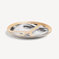 Fornasetti Uniti Per La Pace^Piatto Da Muro Tema E Variazioni N.404 United For Peace Bianco/Nero/Oro