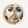 Fornasetti Uniti Per La Pace^Piatto Da Muro Tema E Variazioni N.405 United For Peace Bianco/Nero/Oro