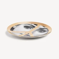 Fornasetti Uniti Per La Pace^Piatto Da Muro Tema E Variazioni N.405 United For Peace Bianco/Nero/Oro
