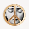 Fornasetti Uniti Per La Pace^Piatto Da Muro Tema E Variazioni N.403 United For Peace Bianco/Nero/Oro