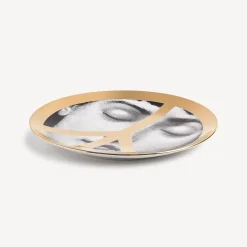 Fornasetti Uniti Per La Pace^Piatto Da Muro Tema E Variazioni N.403 United For Peace Bianco/Nero/Oro