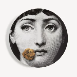 Fornasetti Fiori^Piatto Da Muro Tema E Variazioni N.137 Bianco/Nero/Oro