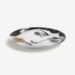 Fornasetti Fiori^Piatto Da Muro Tema E Variazioni N.137 Bianco/Nero/Oro