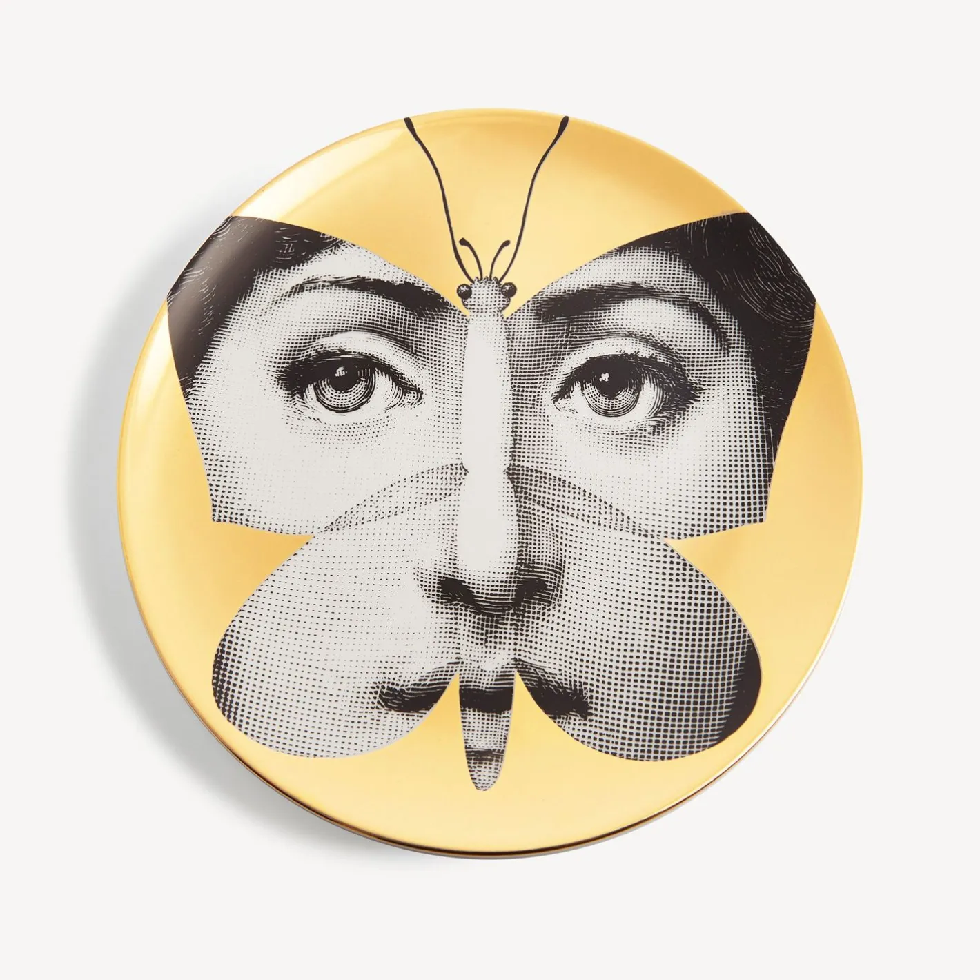 Fornasetti Animali^Piatto Da Muro Tema E Variazioni N.96 Bianco/Nero/Oro