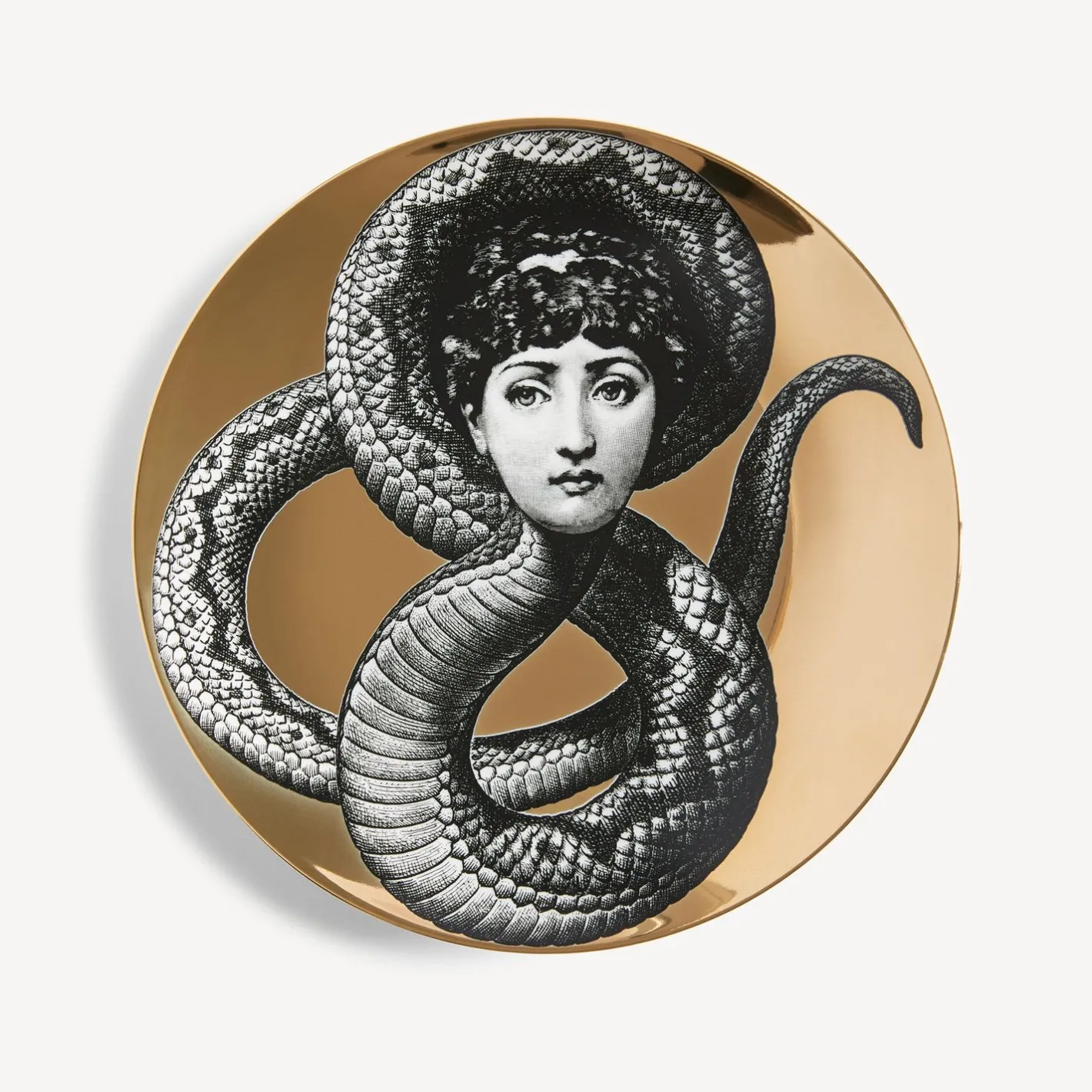 Fornasetti Animali^Piatto Da Muro Tema E Variazioni N.198 Bianco/Nero/Oro