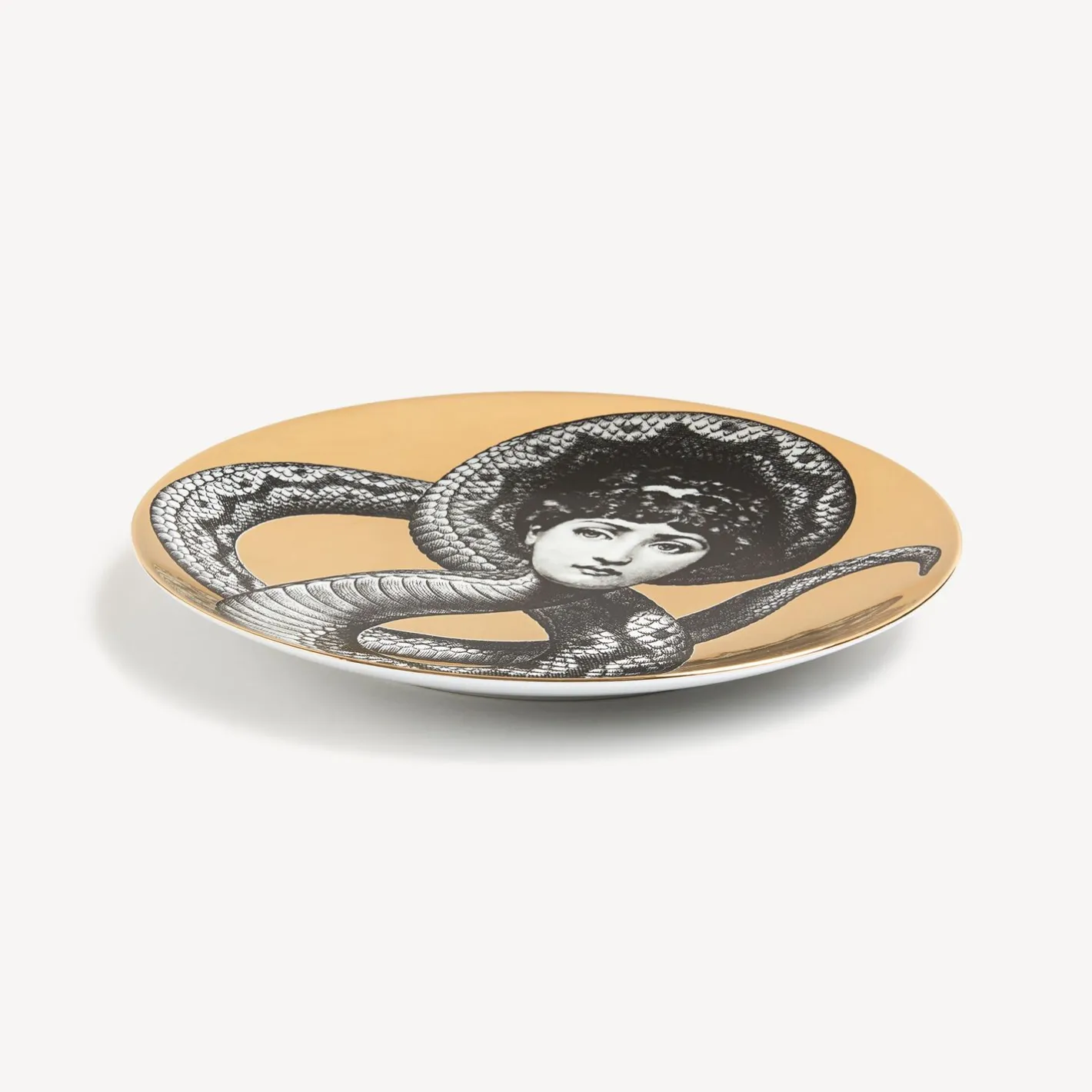 Fornasetti Animali^Piatto Da Muro Tema E Variazioni N.198 Bianco/Nero/Oro