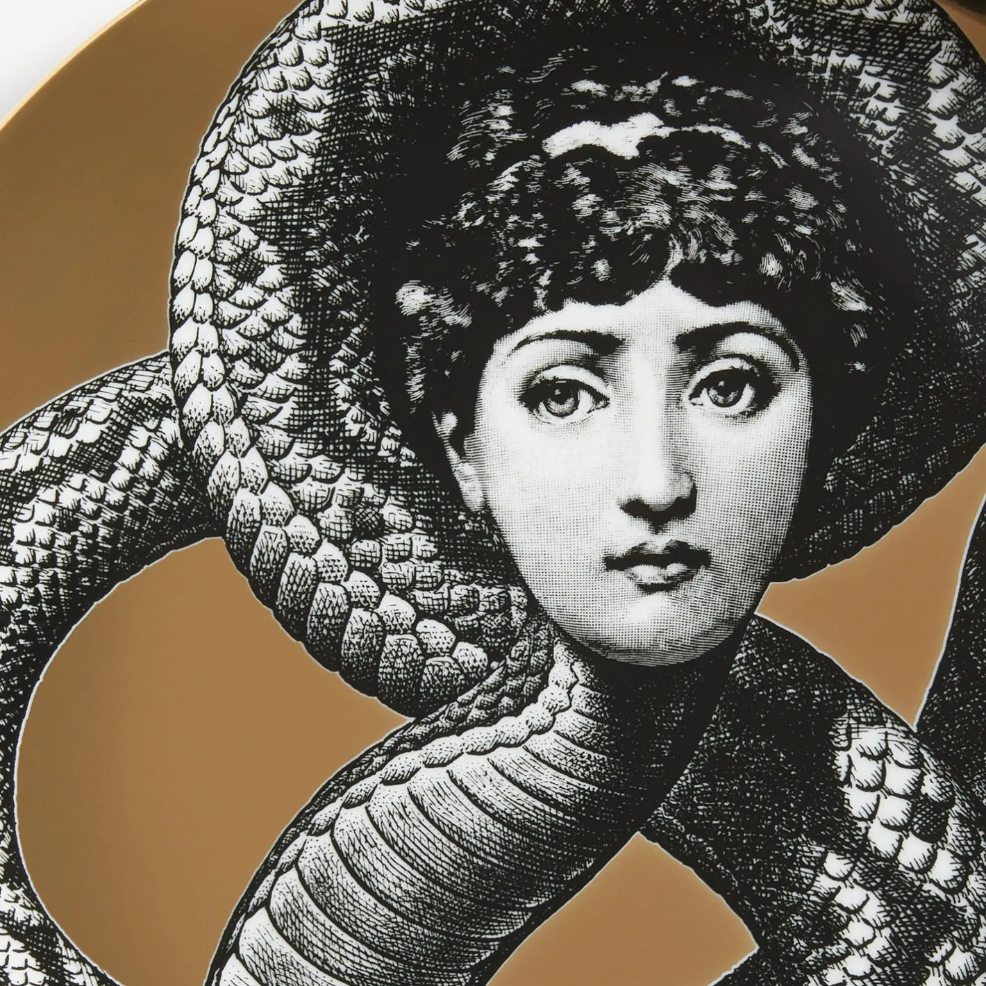 Fornasetti Animali^Piatto Da Muro Tema E Variazioni N.198 Bianco/Nero/Oro