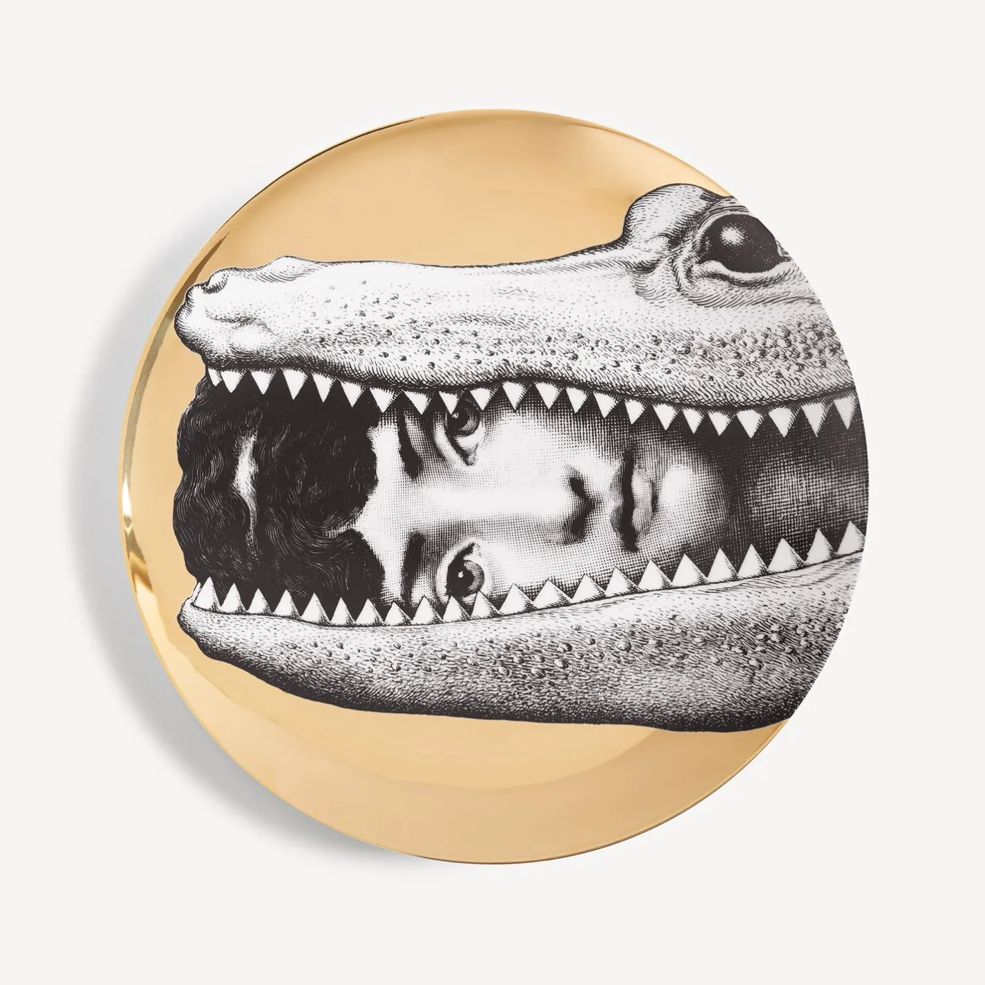 Fornasetti Animali^Piatto Da Muro Tema E Variazioni N.233 Bianco/Nero/Oro