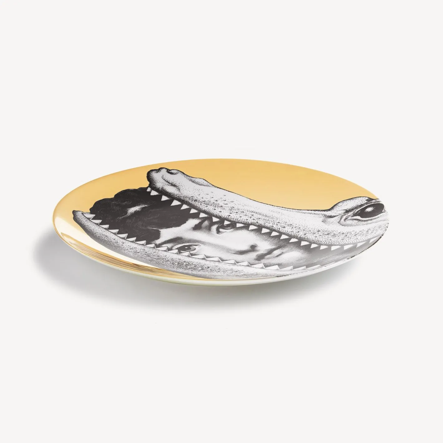 Fornasetti Animali^Piatto Da Muro Tema E Variazioni N.233 Bianco/Nero/Oro