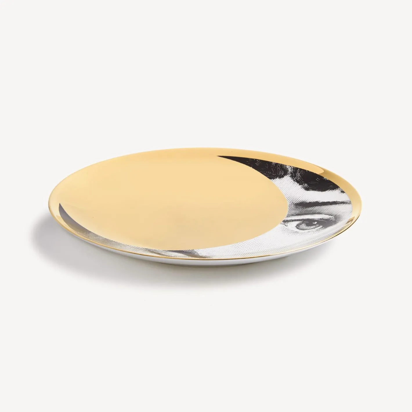 Fornasetti Soli^Piatto Da Muro Tema E Variazioni N.39 Bianco/Nero/Oro