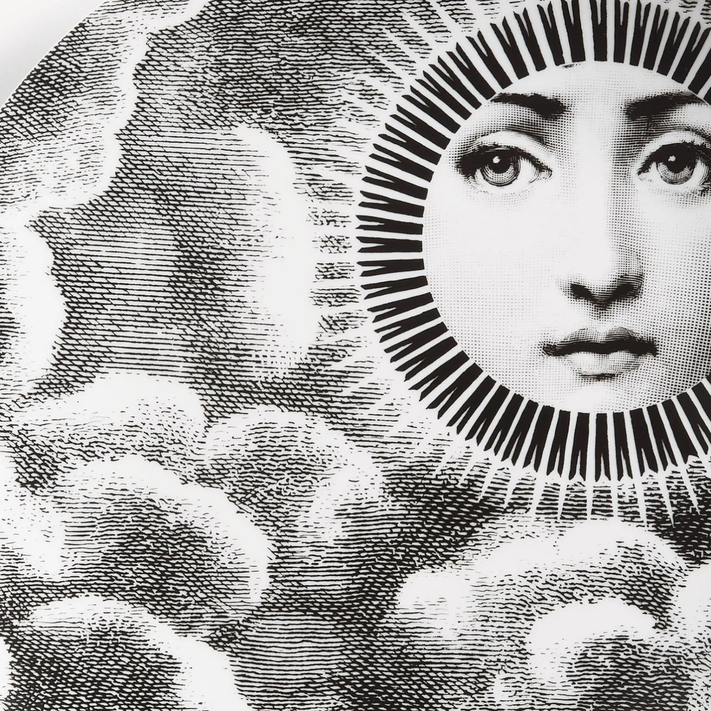 Fornasetti Soli^Piatto Da Muro Tema E Variazioni N.101 Bianco Nero