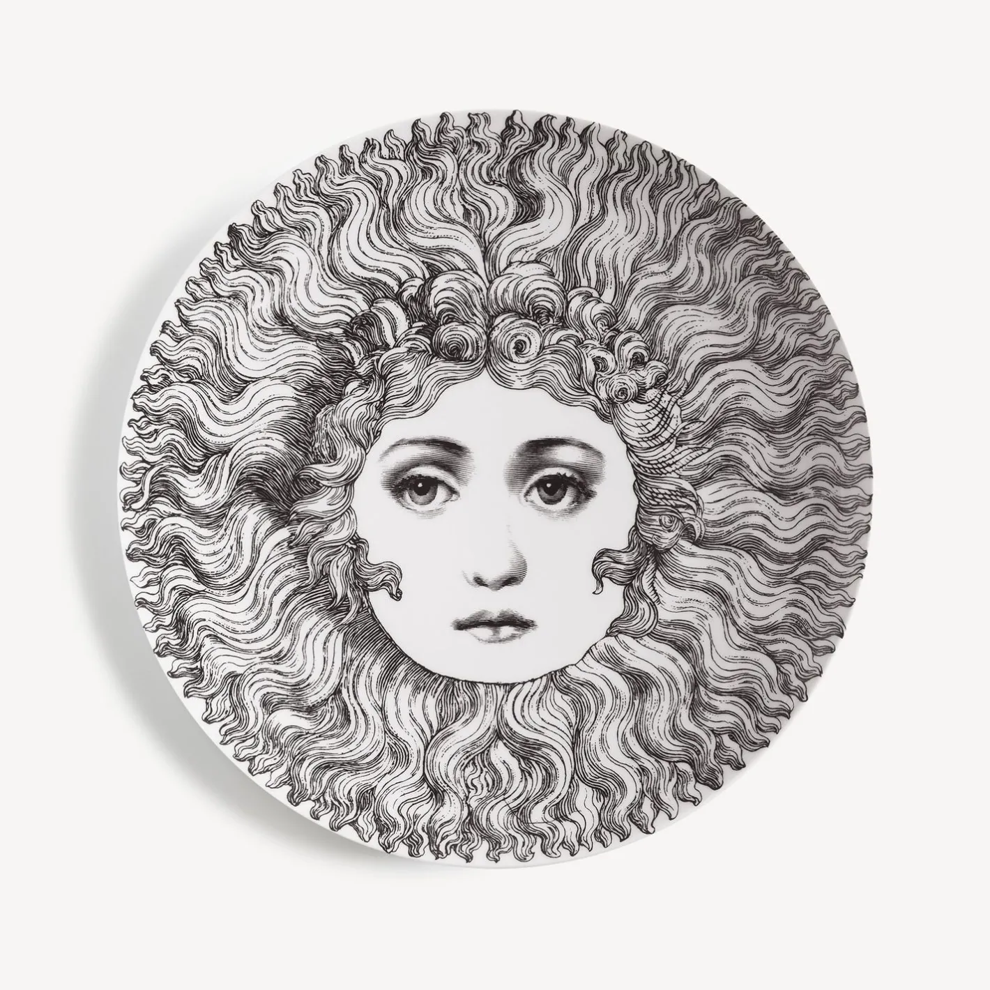 Fornasetti Soli^Piatto Da Muro Tema E Variazioni N.313 Bianco Nero