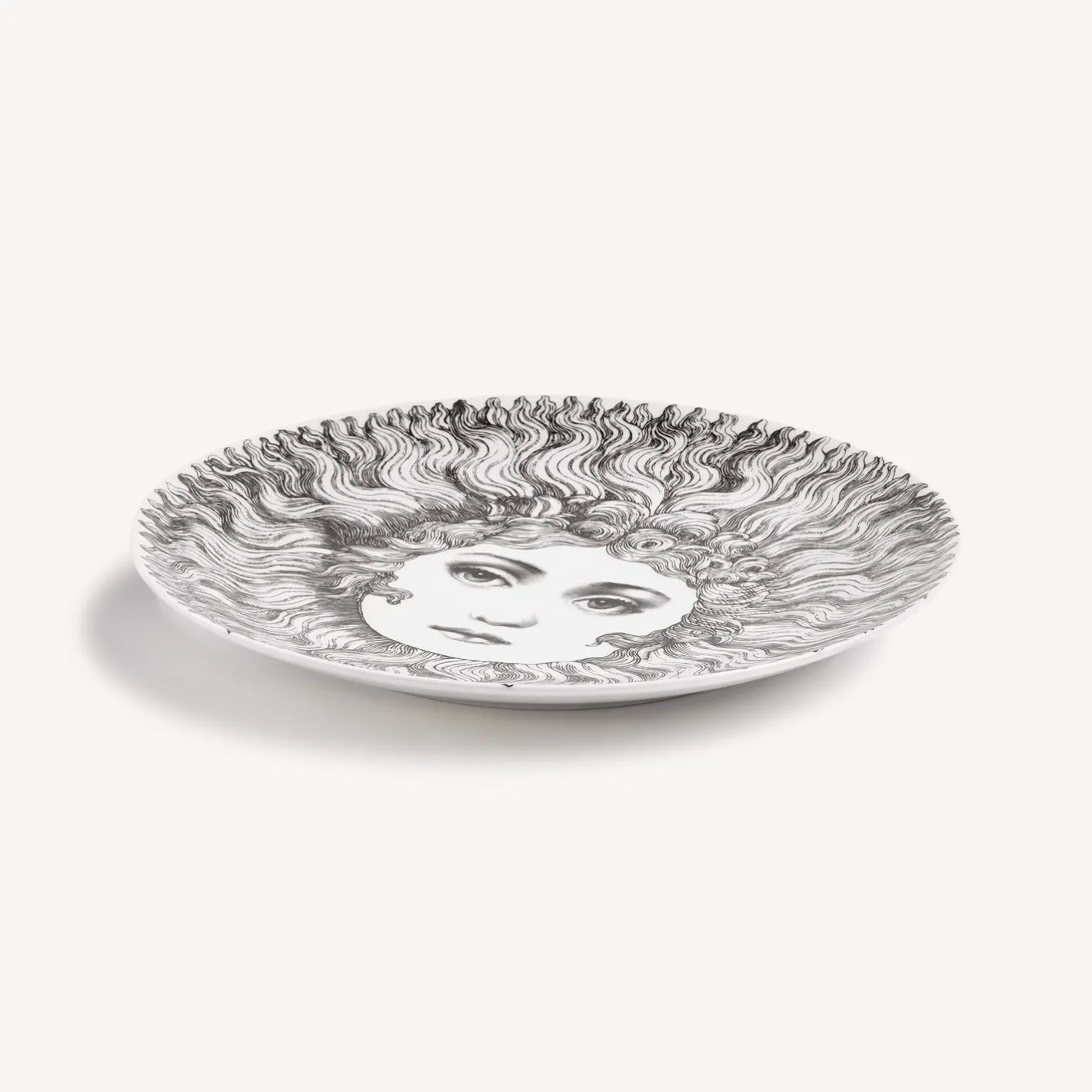 Fornasetti Soli^Piatto Da Muro Tema E Variazioni N.313 Bianco Nero