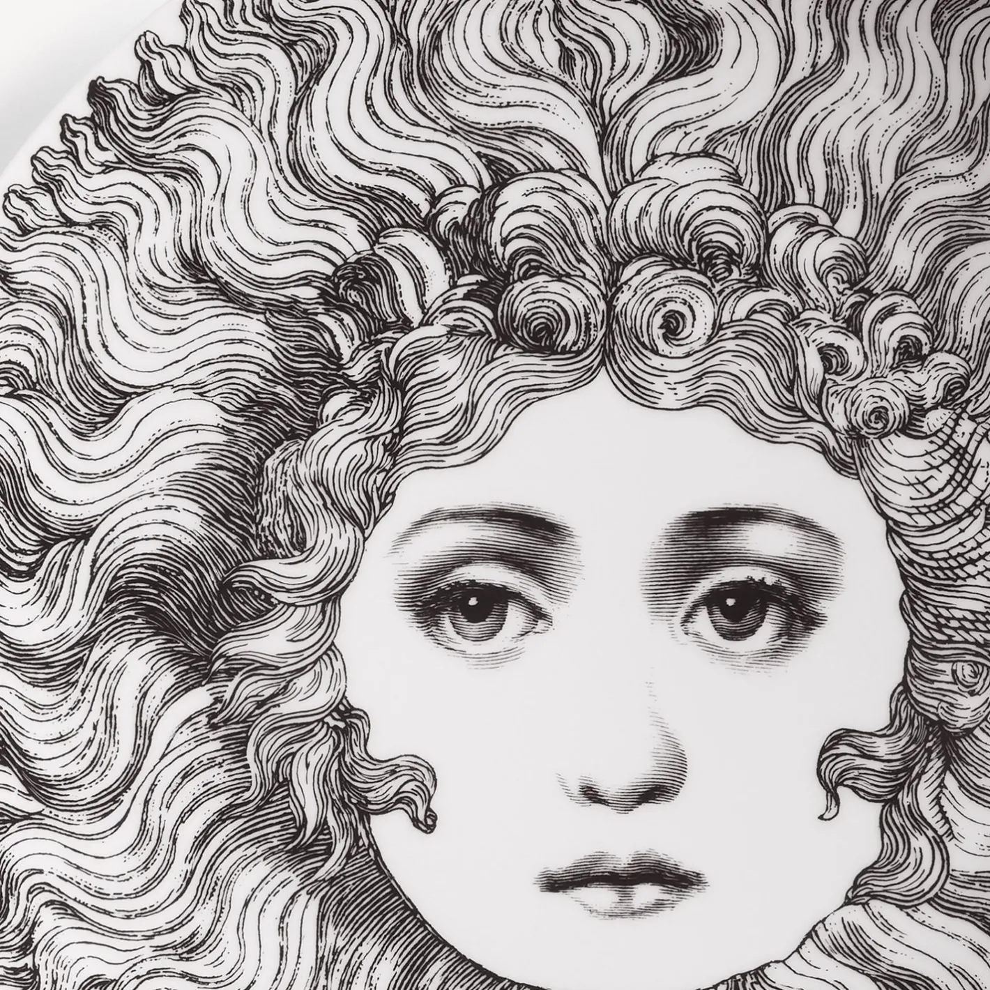 Fornasetti Soli^Piatto Da Muro Tema E Variazioni N.313 Bianco Nero