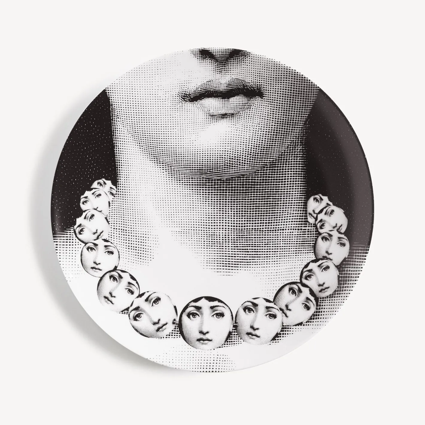 Fornasetti Ripetizione^Piatto Da Muro Tema E Variazioni N.107 Bianco Nero