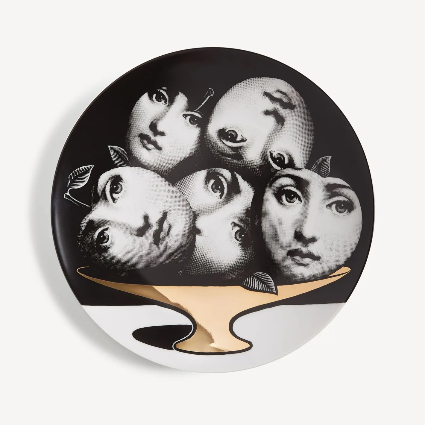 Fornasetti Frutta^Piatto Da Muro Tema E Variazioni N.104 Bianco/Nero/Oro