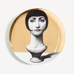 Fornasetti Antichita^Piatto Da Muro Tema E Variazioni N.192 Bianco/Nero/Oro