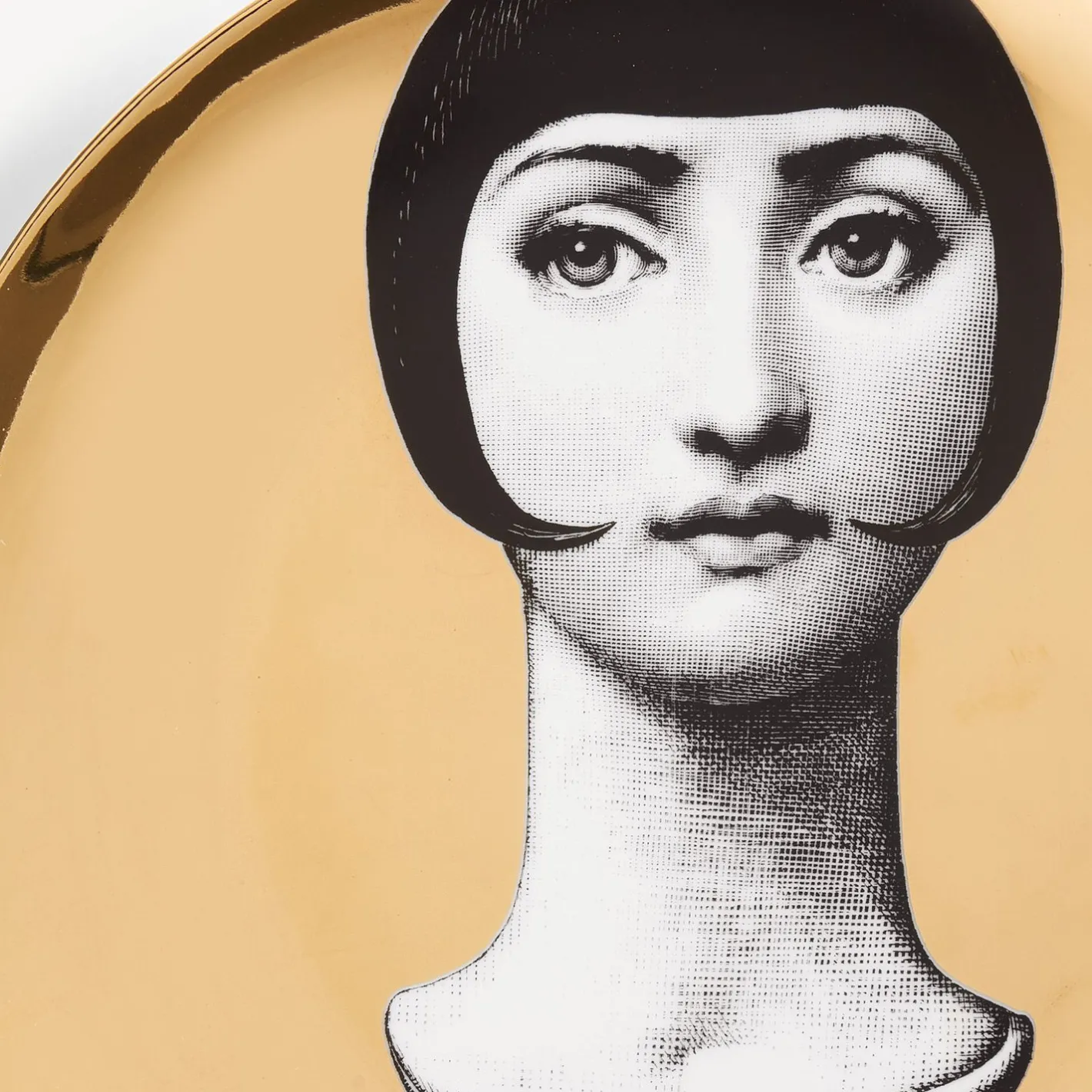 Fornasetti Antichita^Piatto Da Muro Tema E Variazioni N.192 Bianco/Nero/Oro