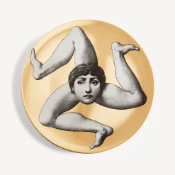 Fornasetti Antichita^Piatto Da Muro Tema E Variazioni N.186 Bianco/Nero/Oro