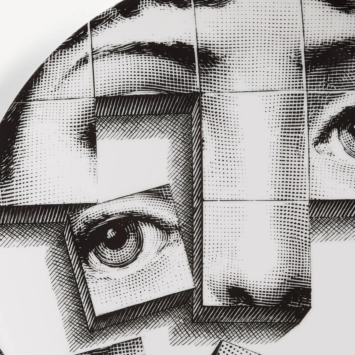 Fornasetti Surrealismo^Piatto Da Muro Tema E Variazioni N.180 Bianco Nero