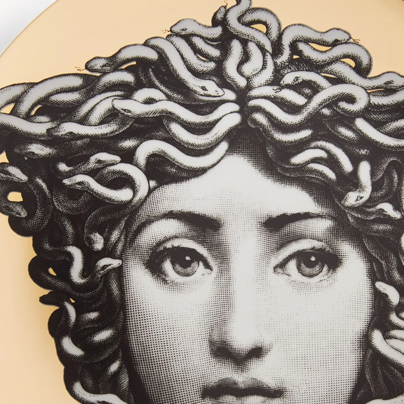 Fornasetti Antichita^Piatto Da Muro Tema E Variazioni N.217 Bianco/Nero/Oro