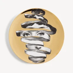 Fornasetti Surrealismo^Piatto Da Muro Tema E Variazioni N.297 Bianco/Nero/Oro