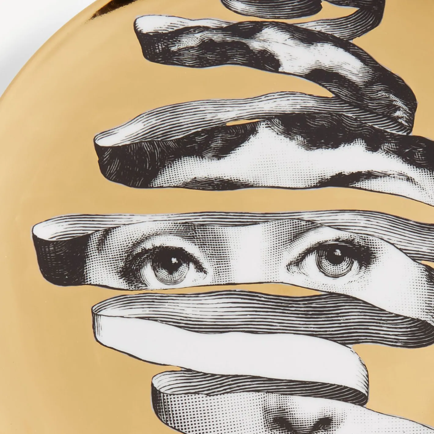 Fornasetti Surrealismo^Piatto Da Muro Tema E Variazioni N.297 Bianco/Nero/Oro