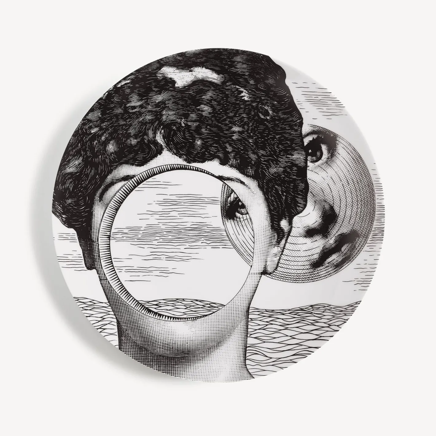 Fornasetti Surrealismo^Piatto Da Muro Tema E Variazioni N.279 Bianco Nero