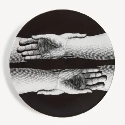 Fornasetti Piatti Decorativi^Piatto Mani Bianco Nero