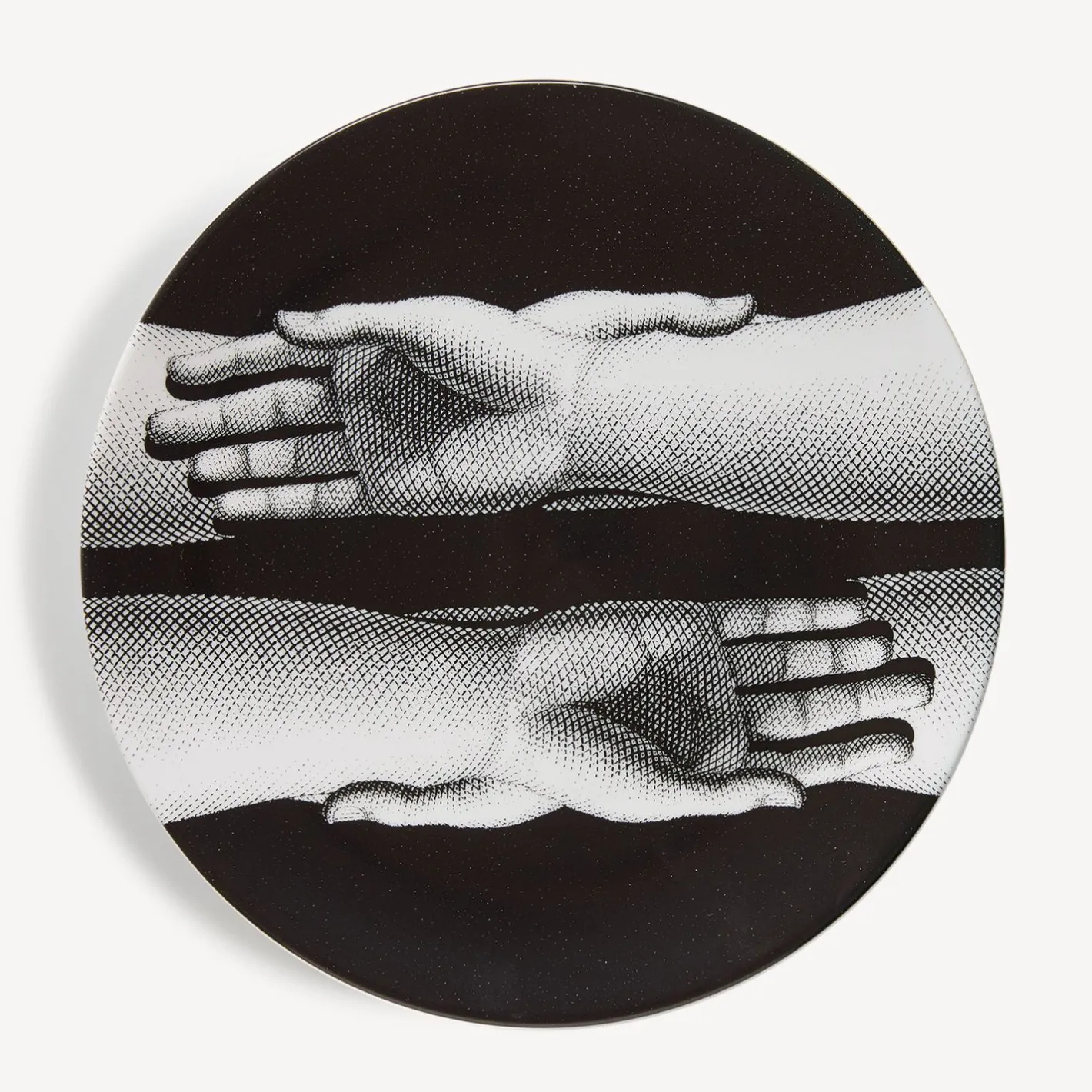 Fornasetti Piatti Decorativi^Piatto Mani Bianco Nero