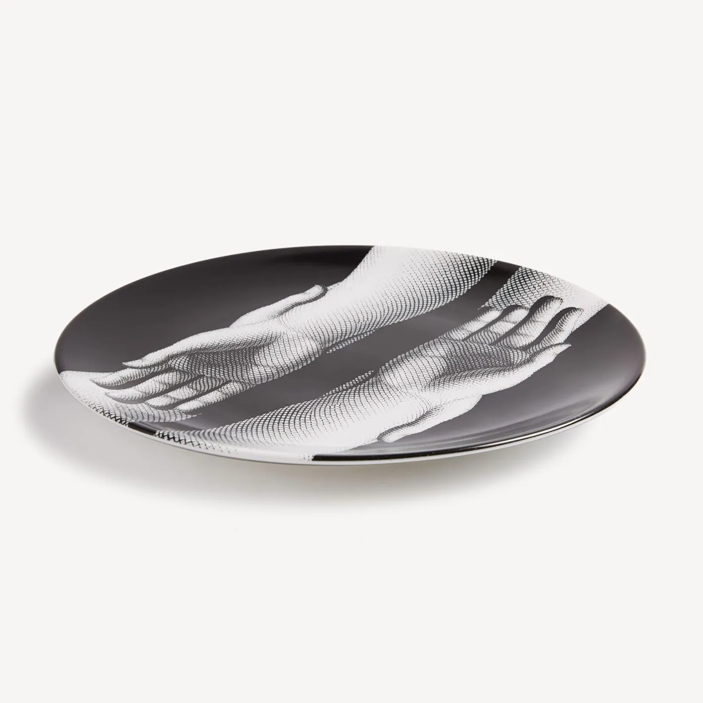 Fornasetti Piatti Decorativi^Piatto Mani Bianco Nero