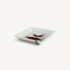 Fornasetti Piatti Decorativi^Piatto Quadrato Red Lips - Tema E Variazioni N.397 Bianco/Nero/Rosso