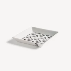 Fornasetti Piatti Decorativi^Piatto Quadrato Tema E Variazioni N.197 Bianco Nero