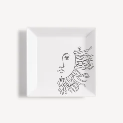 Fornasetti Piatti Decorativi^Piatto Solitario Bianco Nero