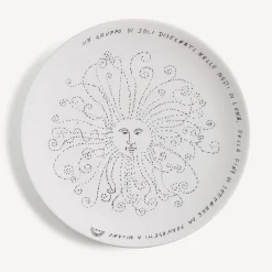 Fornasetti Piatti Decorativi^Piatto Solitario Bianco Nero