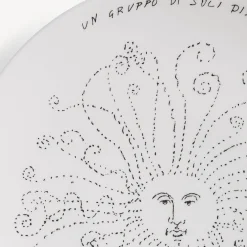 Fornasetti Piatti Decorativi^Piatto Solitario Bianco Nero