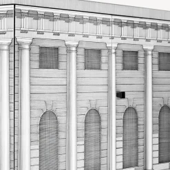 Fornasetti Armadietti^Piccola Madia Architettura Bianco Nero