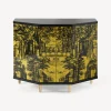 Fornasetti Armadietti^Piccolo Mobiletto Poliedrico Giardino Settecentesco Nero Giallo