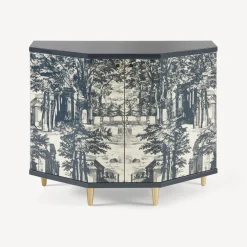 Fornasetti Armadietti^Piccolo Mobiletto Poliedrico Giardino Settecentesco Blu/Avorio