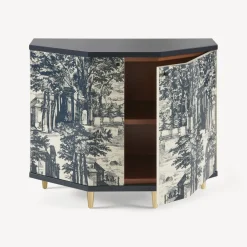 Fornasetti Armadietti^Piccolo Mobiletto Poliedrico Giardino Settecentesco Blu/Avorio
