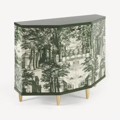 Fornasetti Armadietti^Piccolo Mobiletto Poliedrico Giardino Settecentesco Verde/Avorio