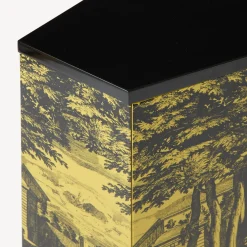 Fornasetti Armadietti^Piccolo Mobiletto Poliedrico Giardino Settecentesco Nero Giallo