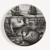 Fornasetti Piatti Decorativi^Placca Bordo Sirena N.5 Bianco/Nero/Oro