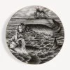 Fornasetti Piatti Decorativi^Placca Bordo Sirena N.6 Bianco/Nero/Oro