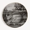 Fornasetti Piatti Decorativi^Placca Bordo Sirena N.3 Bianco/Nero/Oro