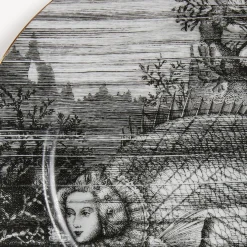 Fornasetti Piatti Decorativi^Placca Bordo Sirena N.3 Bianco/Nero/Oro