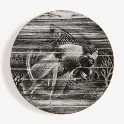 Fornasetti Piatti Decorativi^Placca Bordo Sirena N.4 Bianco/Nero/Oro